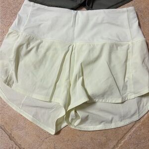 lululemon athletica Light Yellow speed up high rise Layered Running Shorts